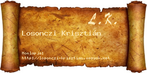 Losonczi Krisztián névjegykártya